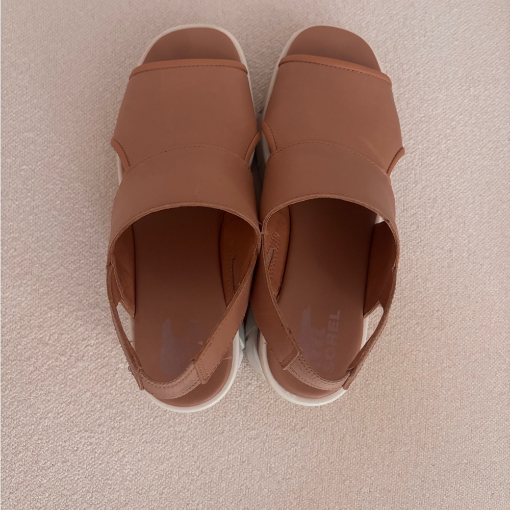 Sorel Tan Slingback Platform Sandals - Picture 3 of 3